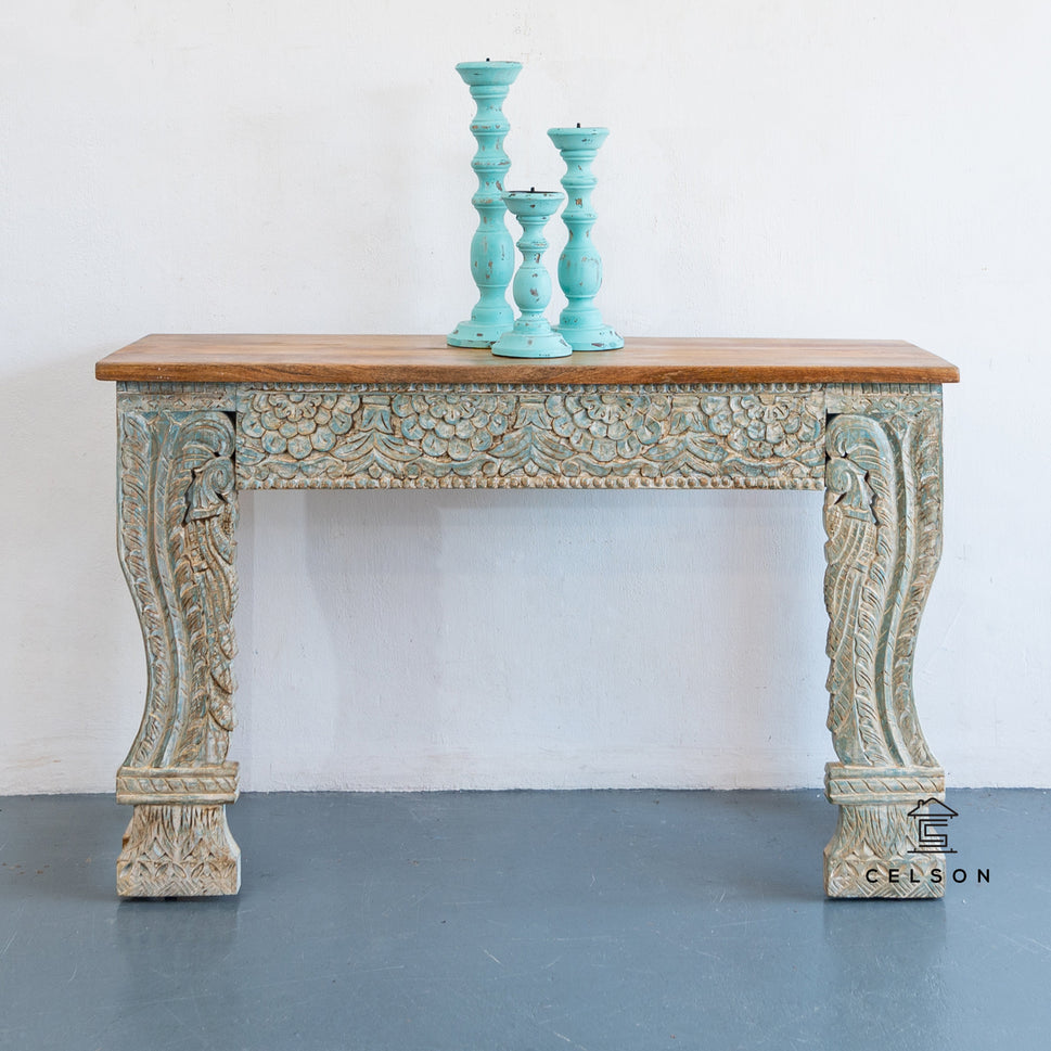Mitto Hand Carved Wooden Console Table