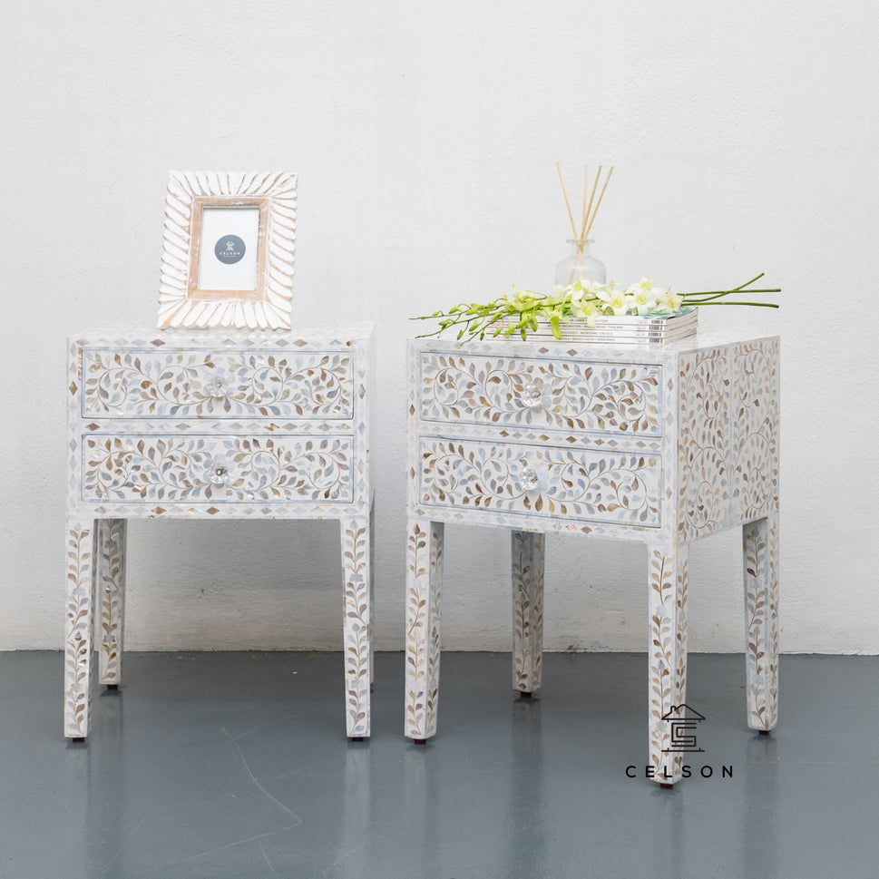 Moon Mother of Pearl Bed Side