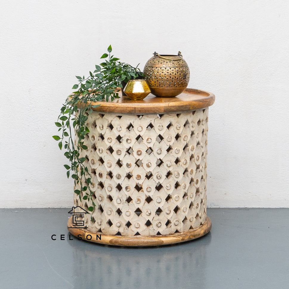Eva Hand Carved Wooden Table