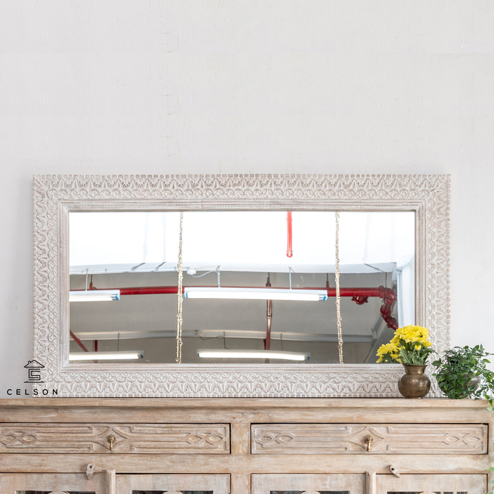 Riva Hand Carved Wooden Mirror