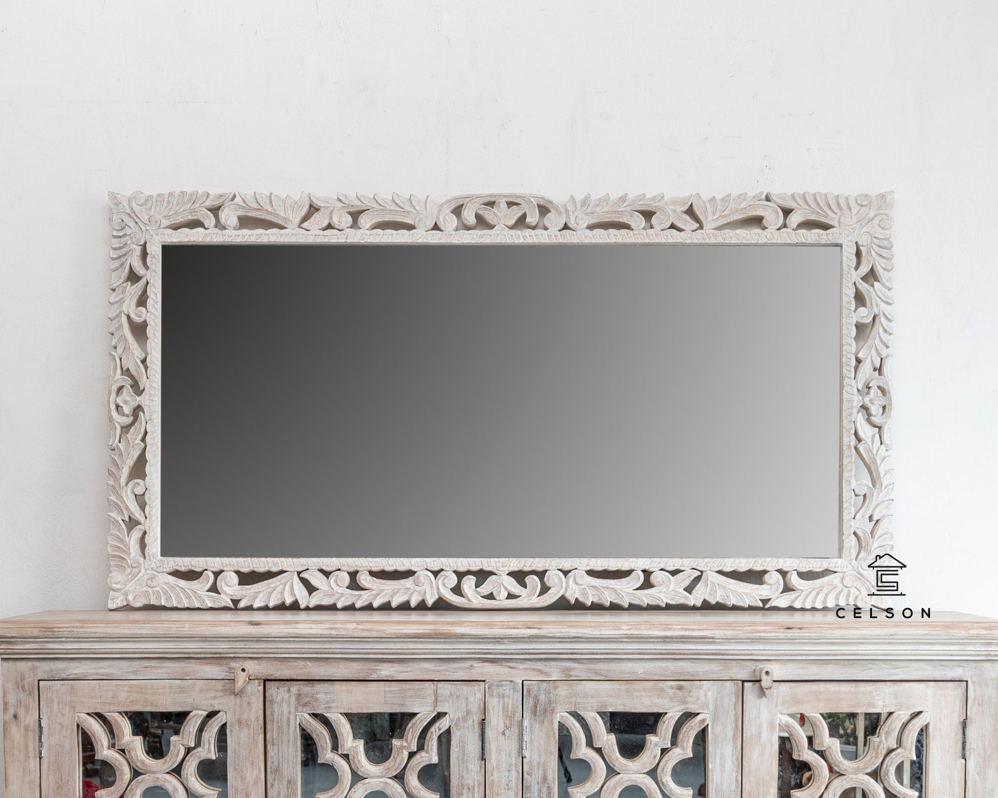 Kai Carved Wooden Mirror