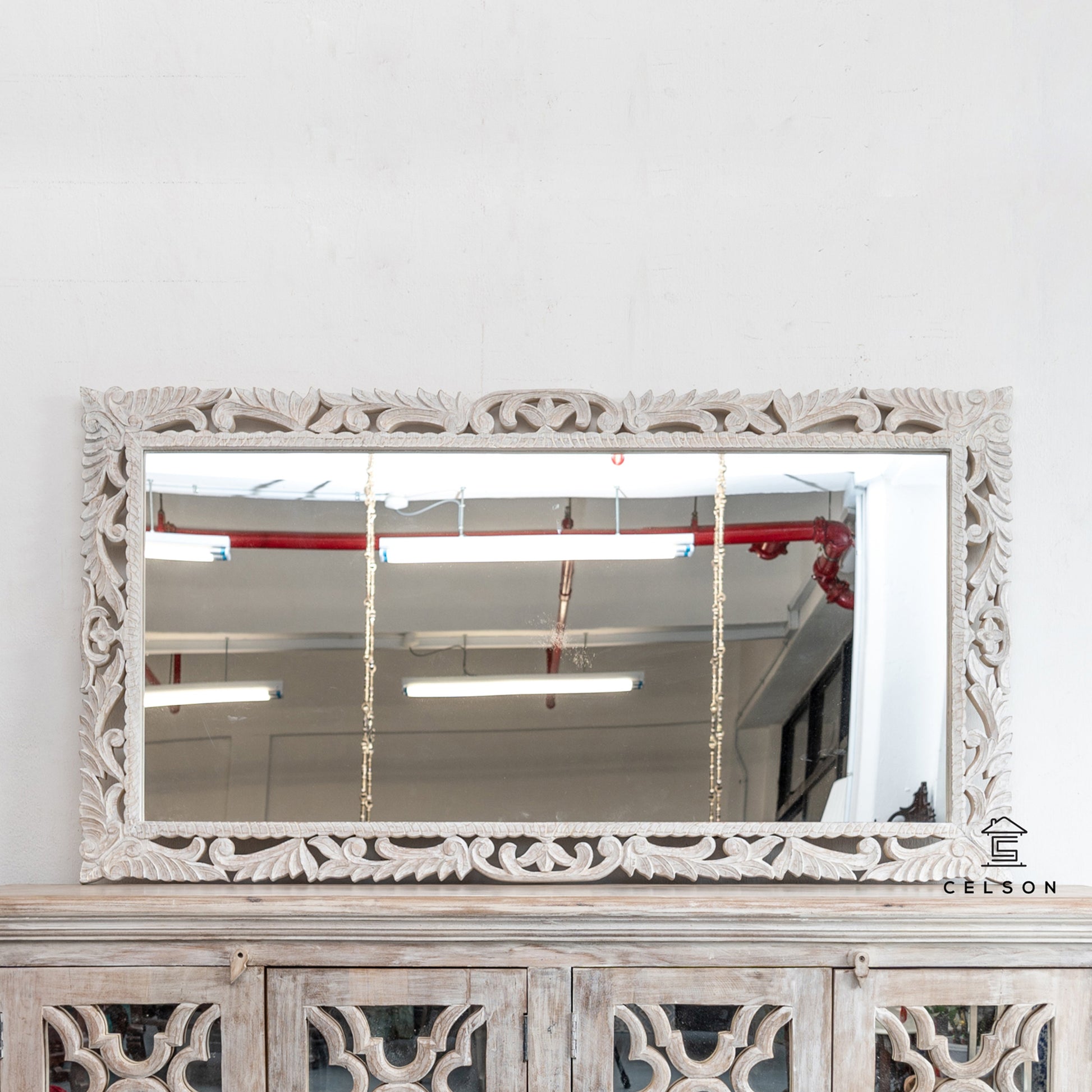 Kai Carved Wooden Mirror
