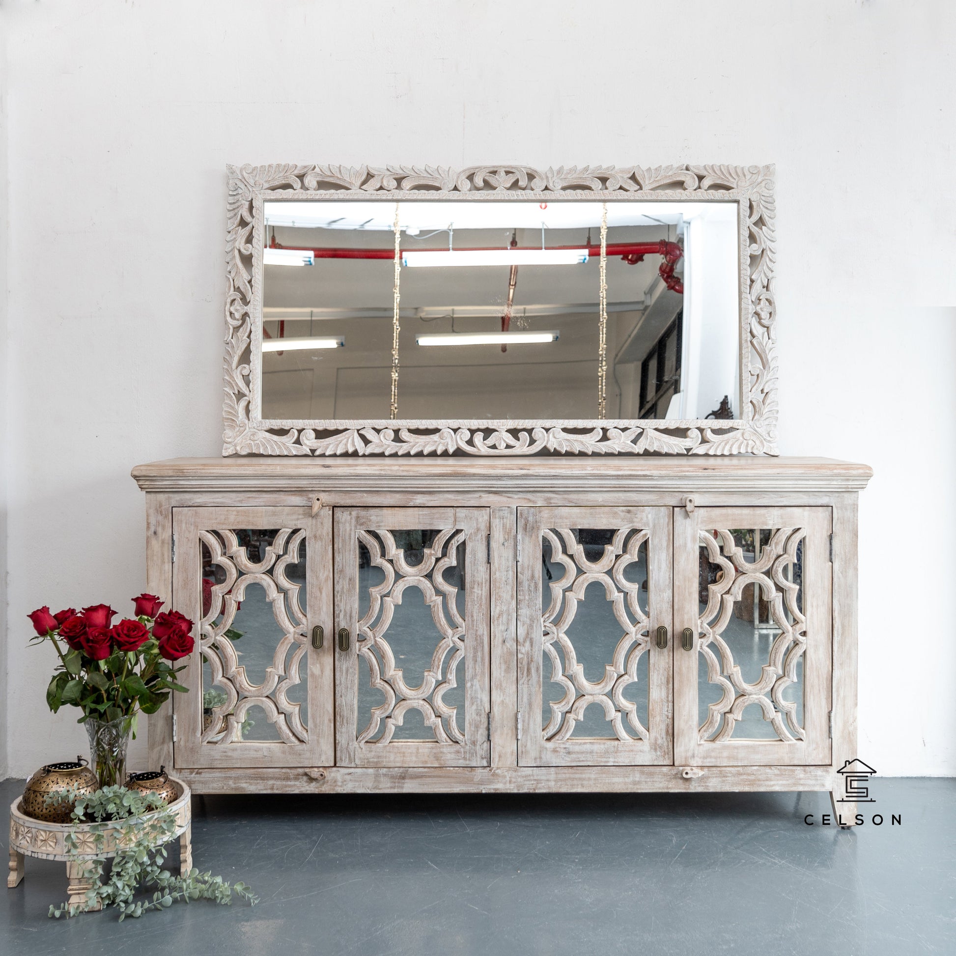 Kai Carved Wooden Mirror