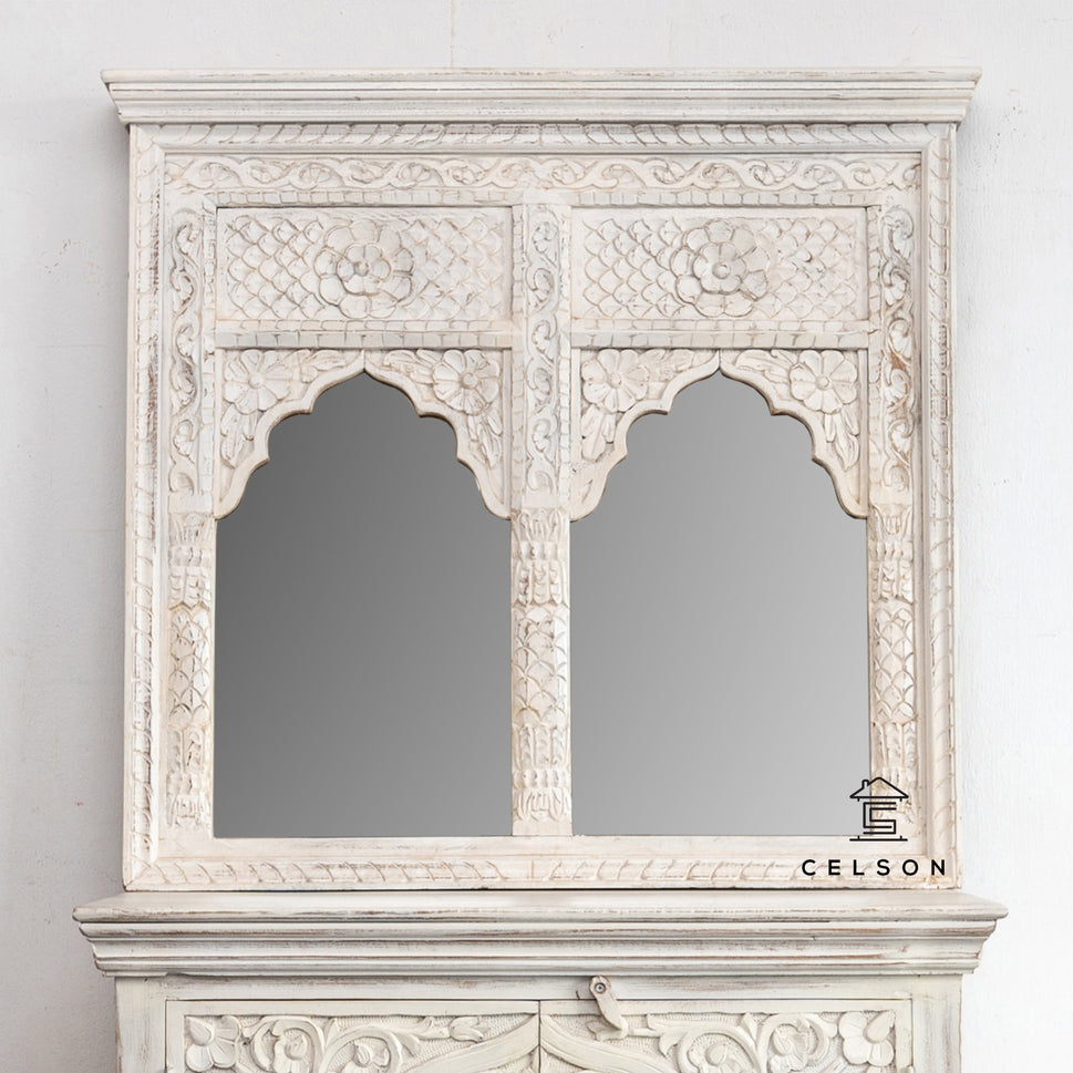 Emma Hand Carved Wooden Mirror