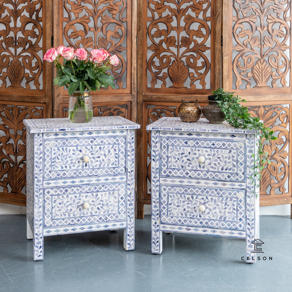 Kathryn Bone Inlay Bed Side
