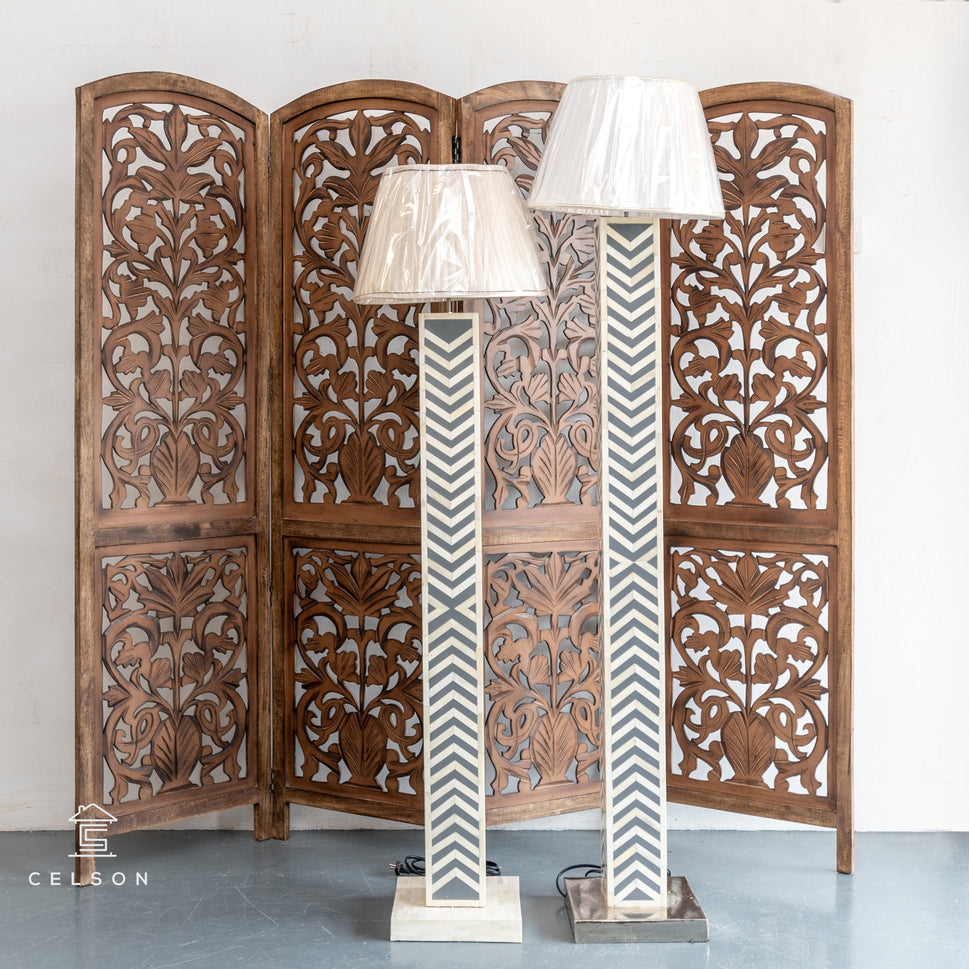 Rima Bone Inlay Floor Lamp