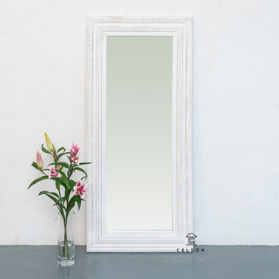 Mika Carved Wooden Mirror