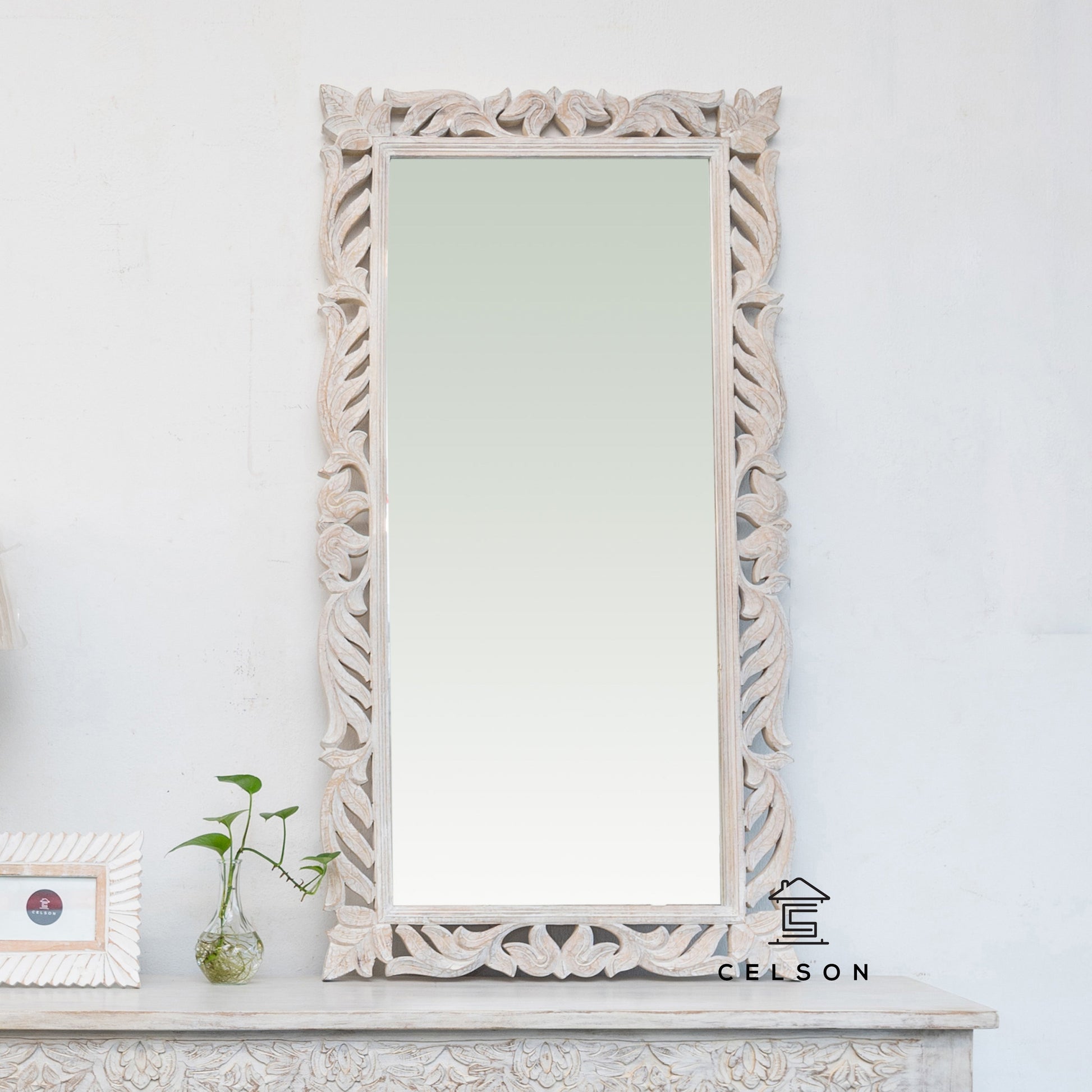 Kai Carved Wooden Mirror