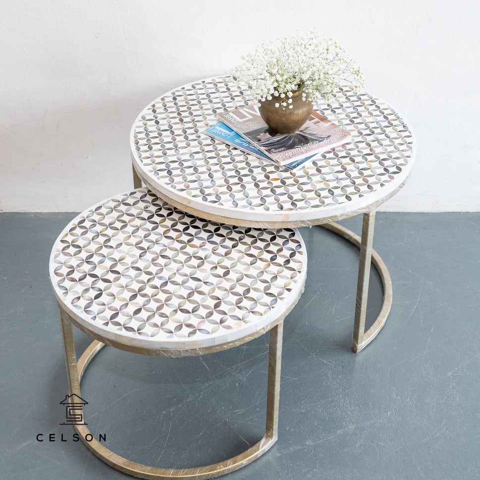 Zara Mother of Pearl Inlay Nesting Coffee Table