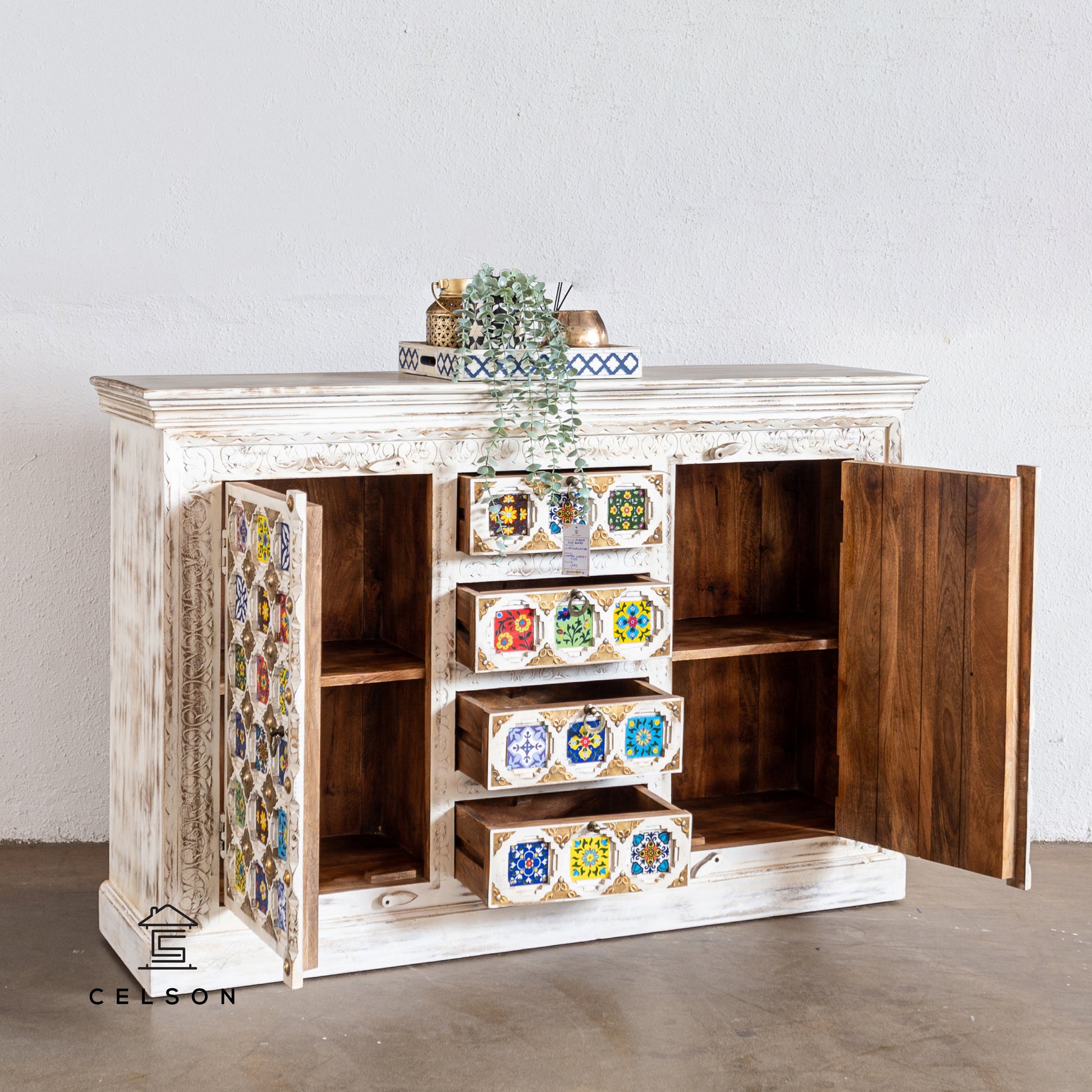 Eliana Wooden Tile Side Board