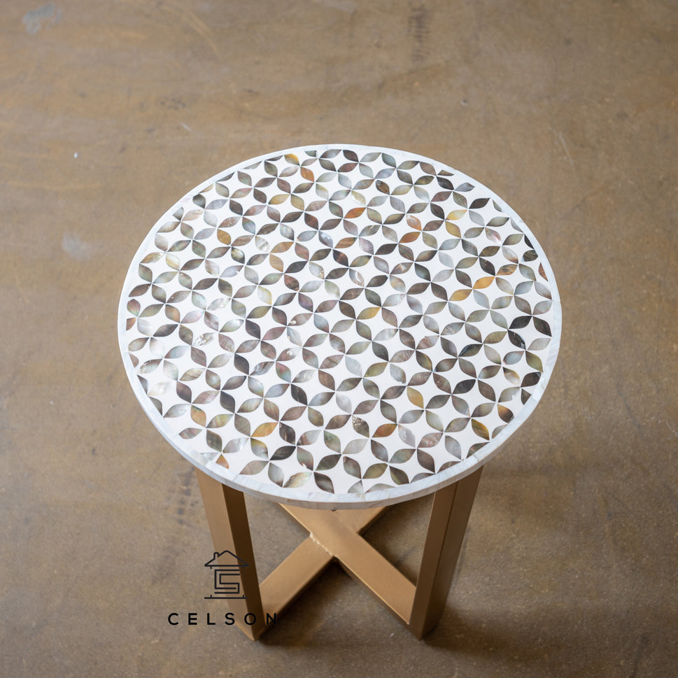 Ivan Mother of Pearl Inlay Stool