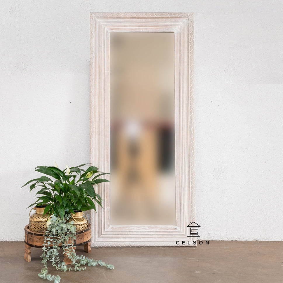 Mika Carved Wooden Mirror