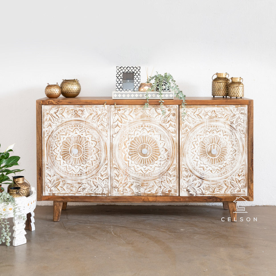 Heidi Hand Carved Wooden Sideboard