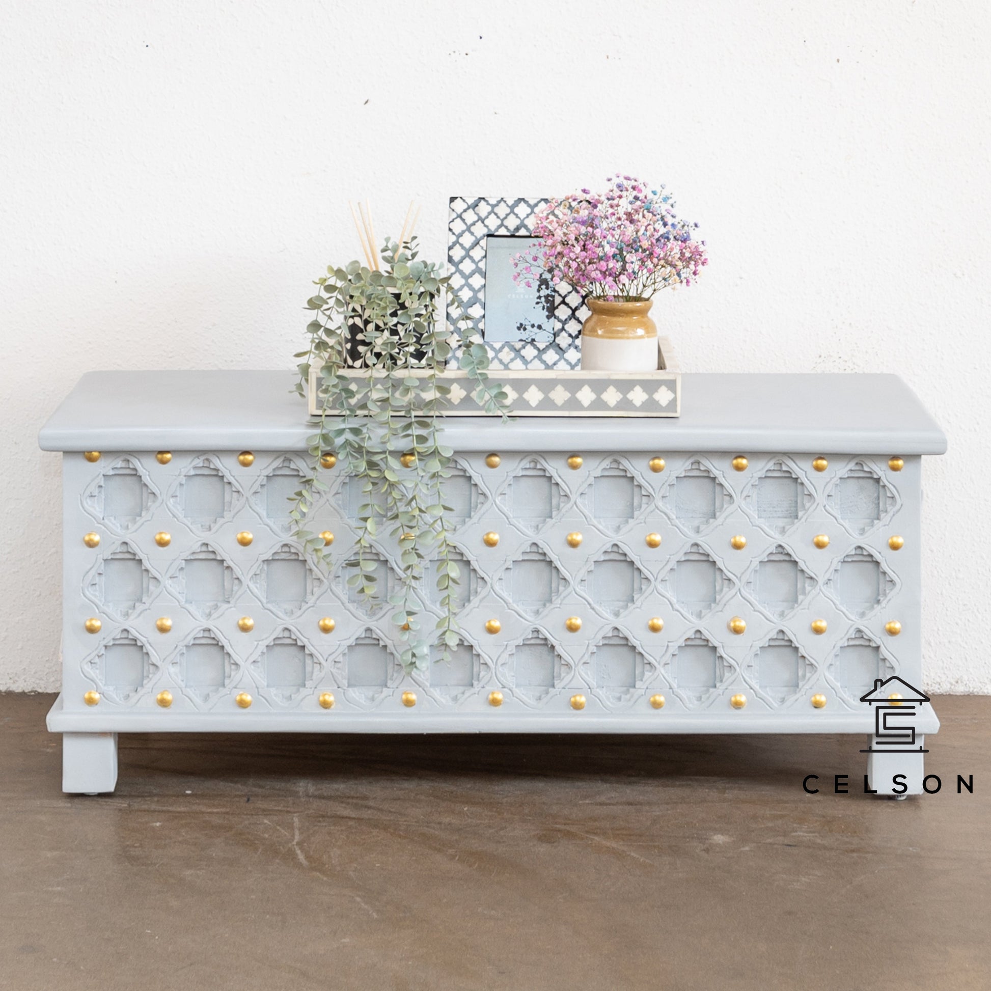 Kavi Carved Storage Trunk