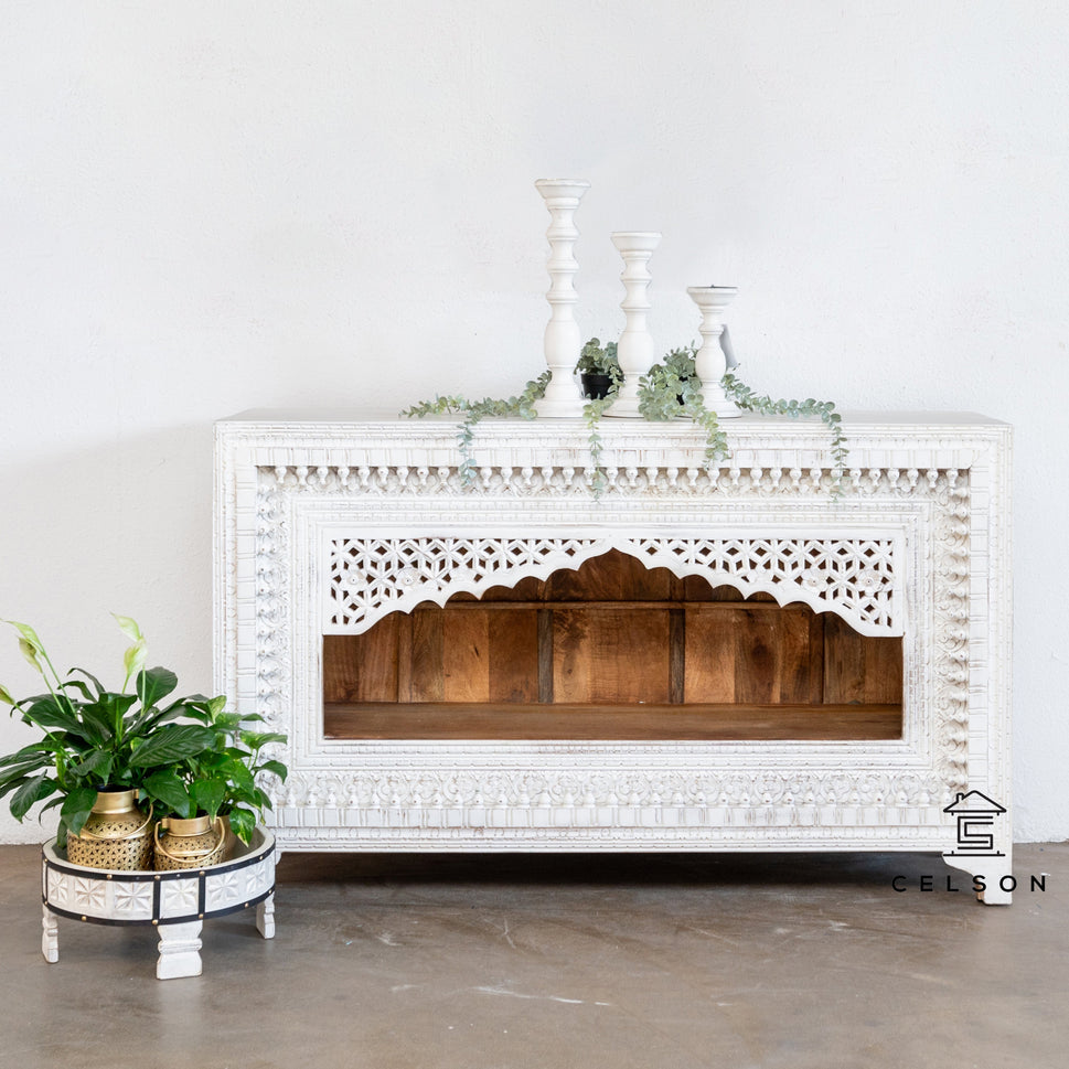 Beena Hand Carved Wooden Console Table