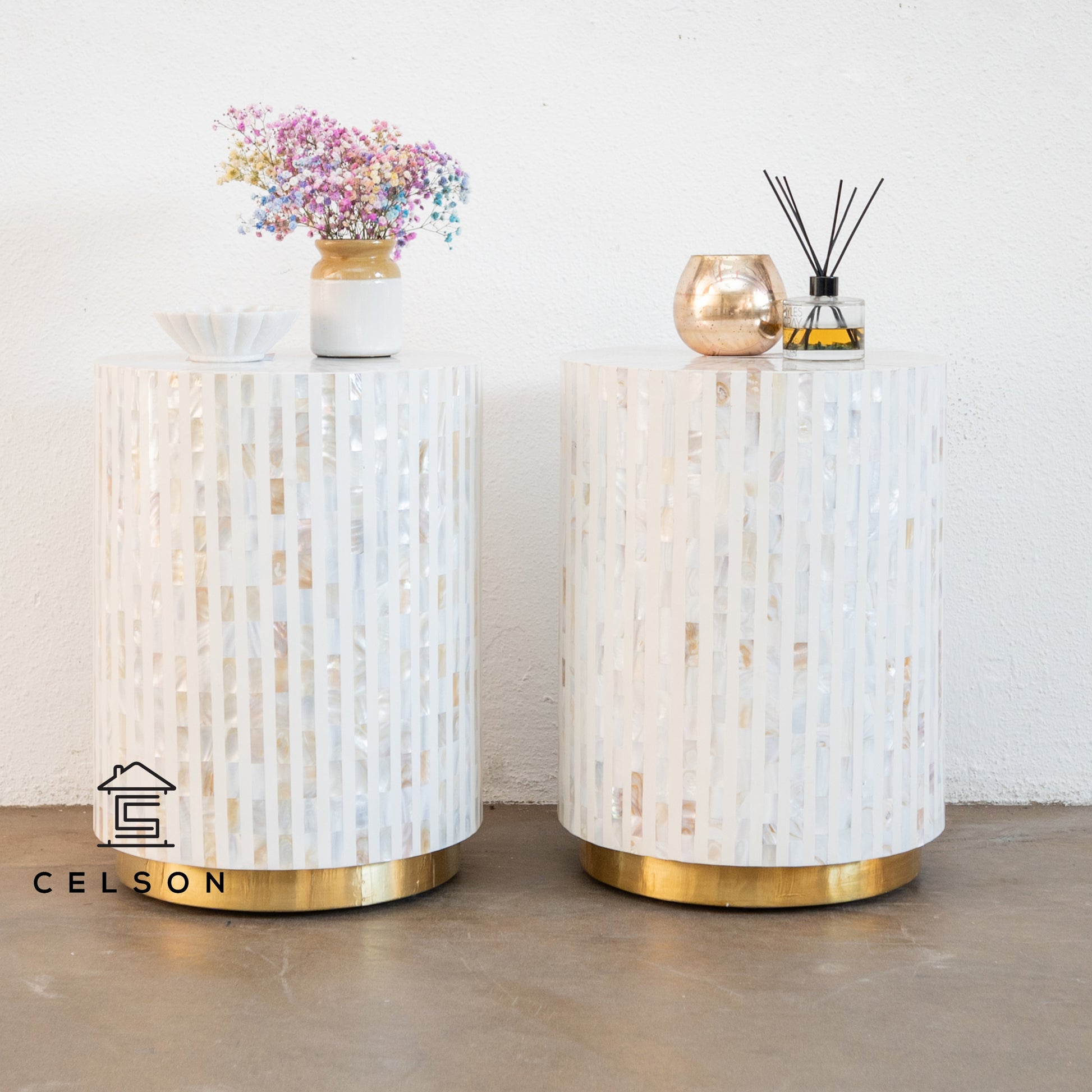 Keyari Mother of Pearl Inlay Stool