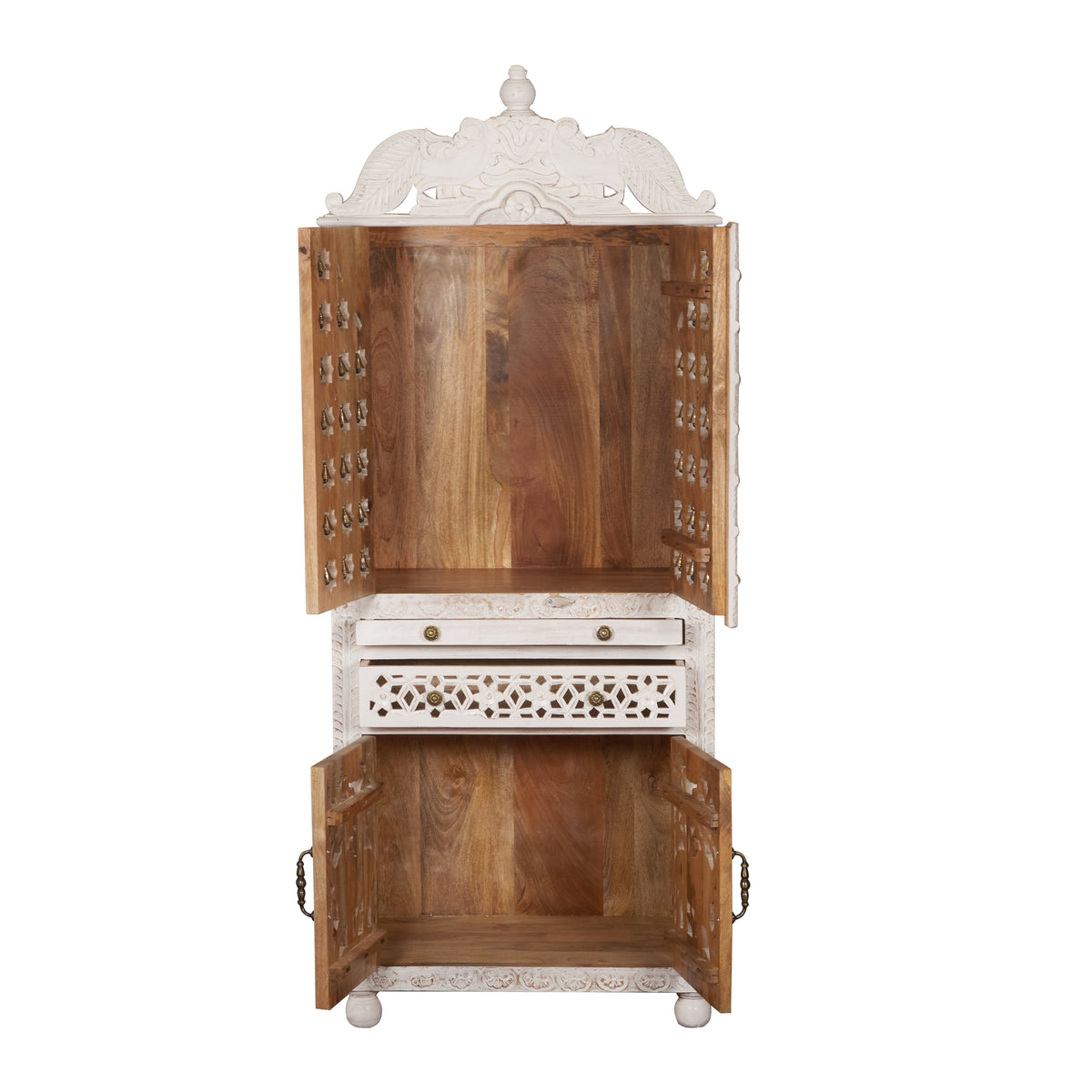 Rajan Hand Carved  Wooden Mandir