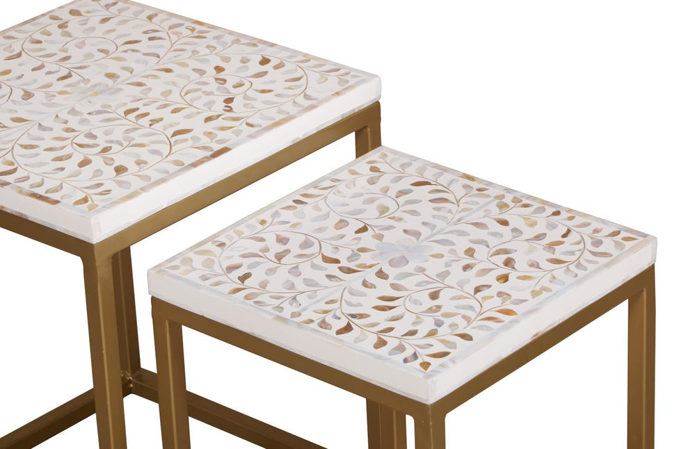 Laura Mother Of Pearl Inlay Nesting Tables