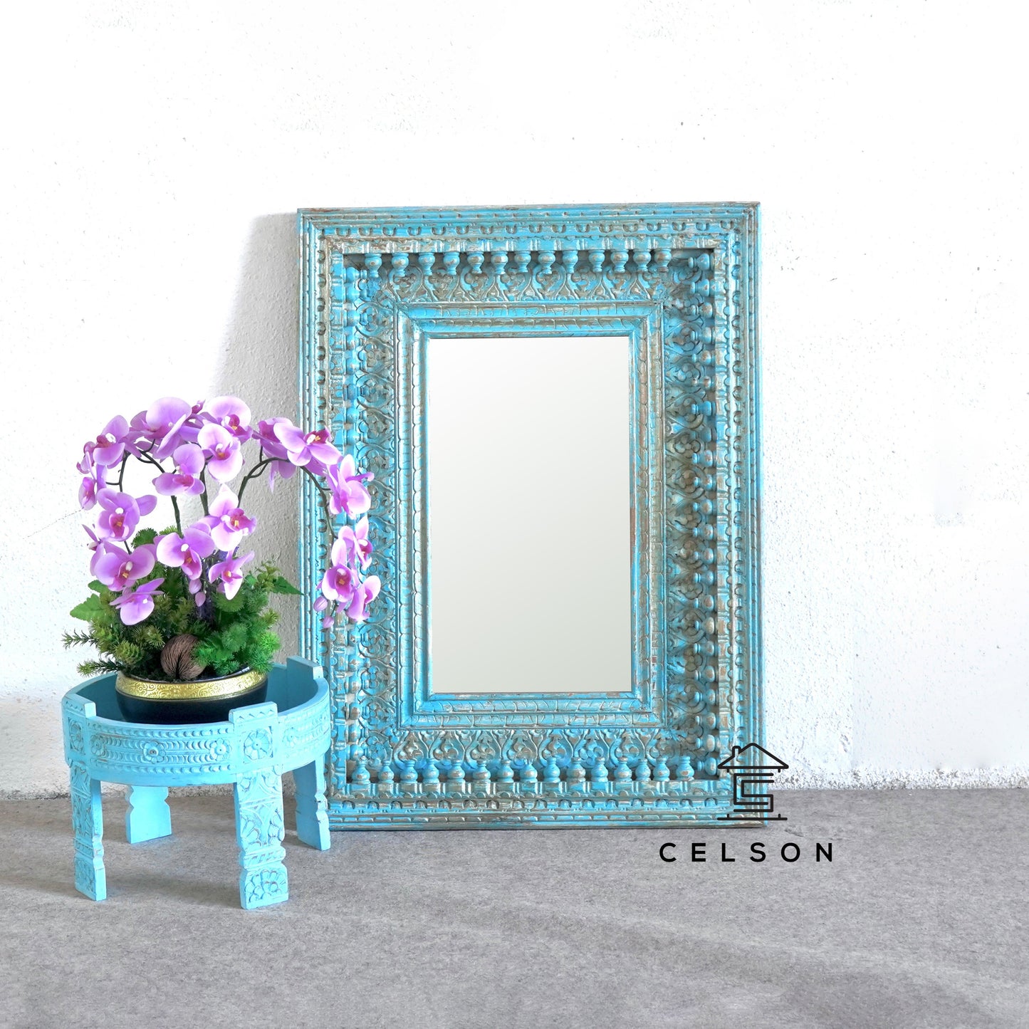 Amritage Spindle Carved Wooden Mirror