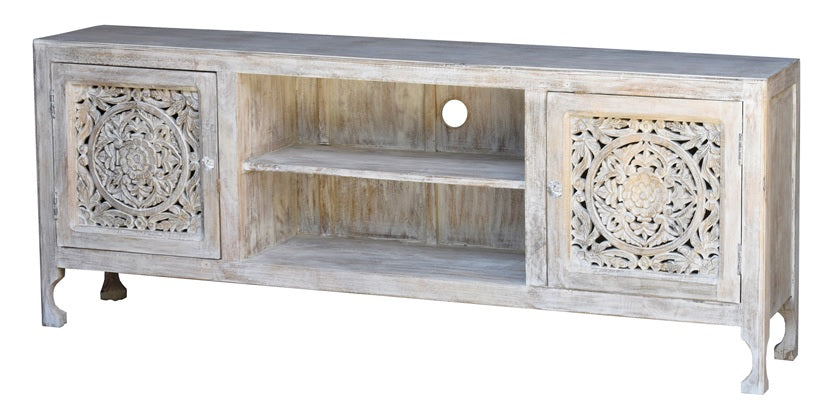 Ivva Hand Carved Wooden TV Cabinet