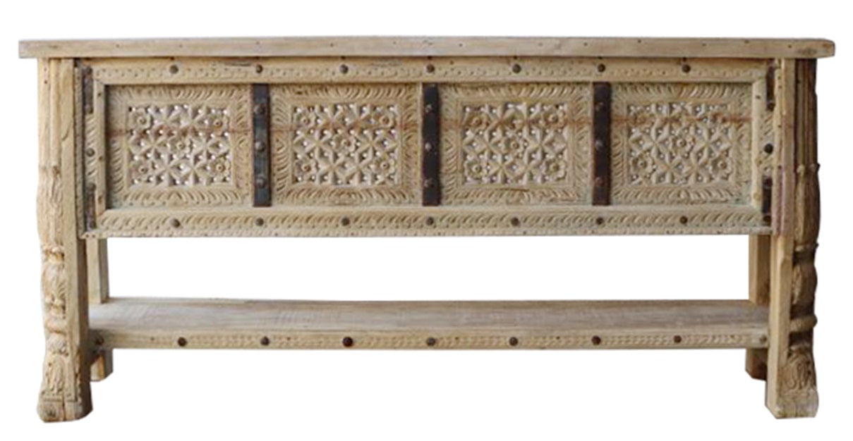 Rehman Hand Carved Wooden Console Table
