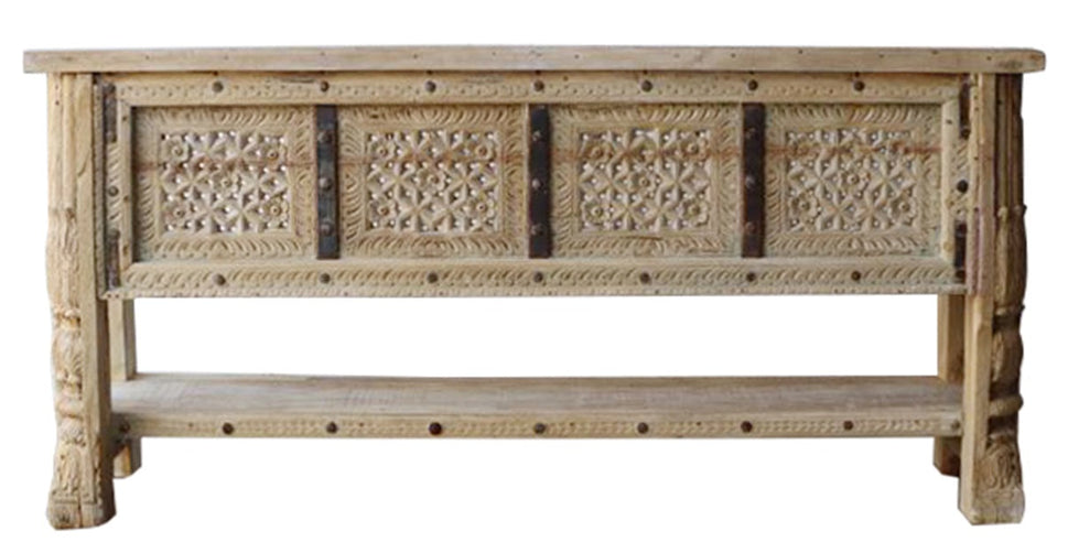 Rehman Hand Carved Wooden Console Table