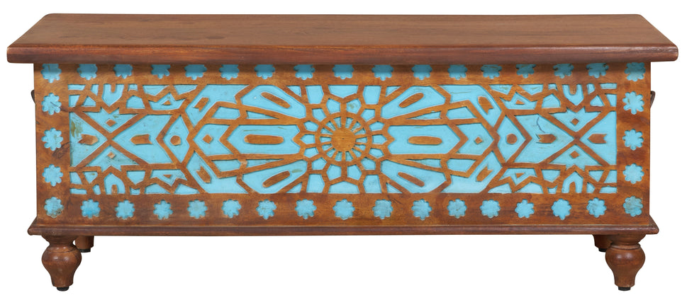Jack Carved Wooden Storage Trunk