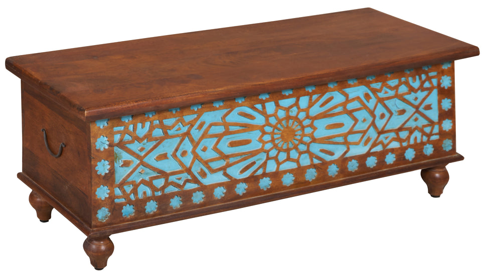Jack Carved Wooden Storage Trunk