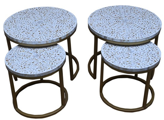 Michelle Nesting Bone Inlay Coffee Table