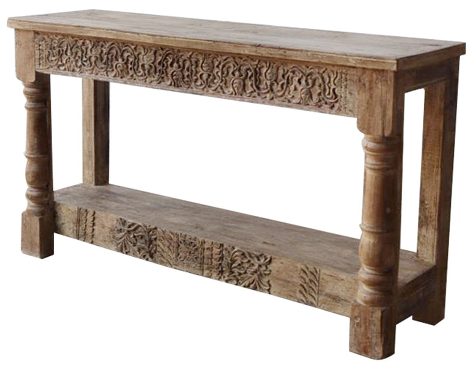 Rathore Hand Carved Wooden Console Table