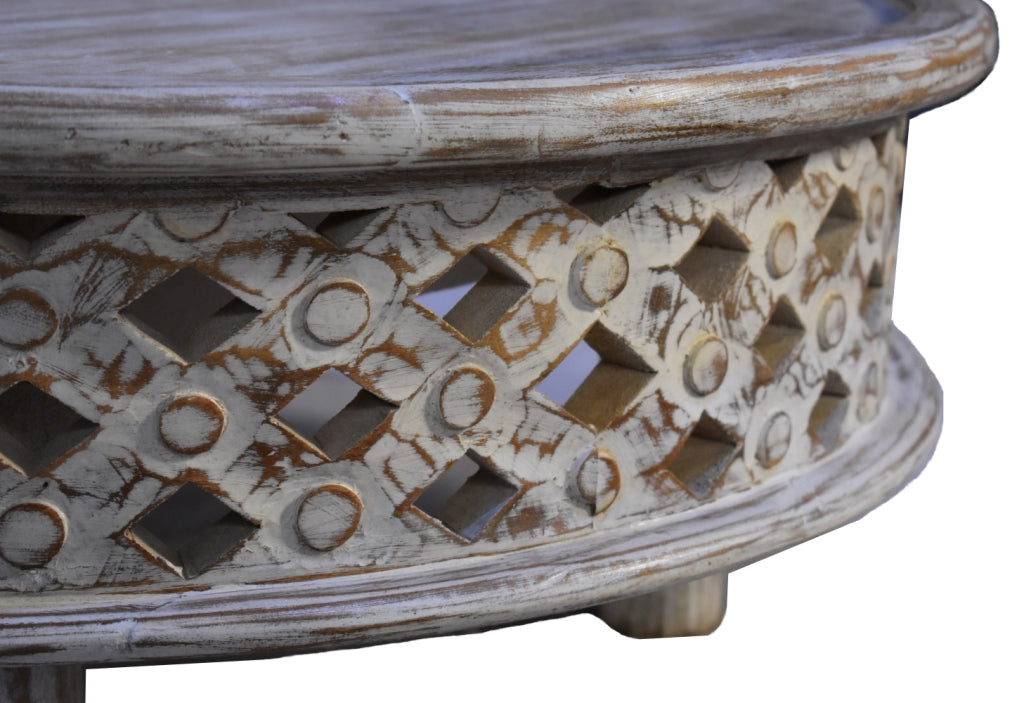 Andrea Carved Wooden Coffee Table