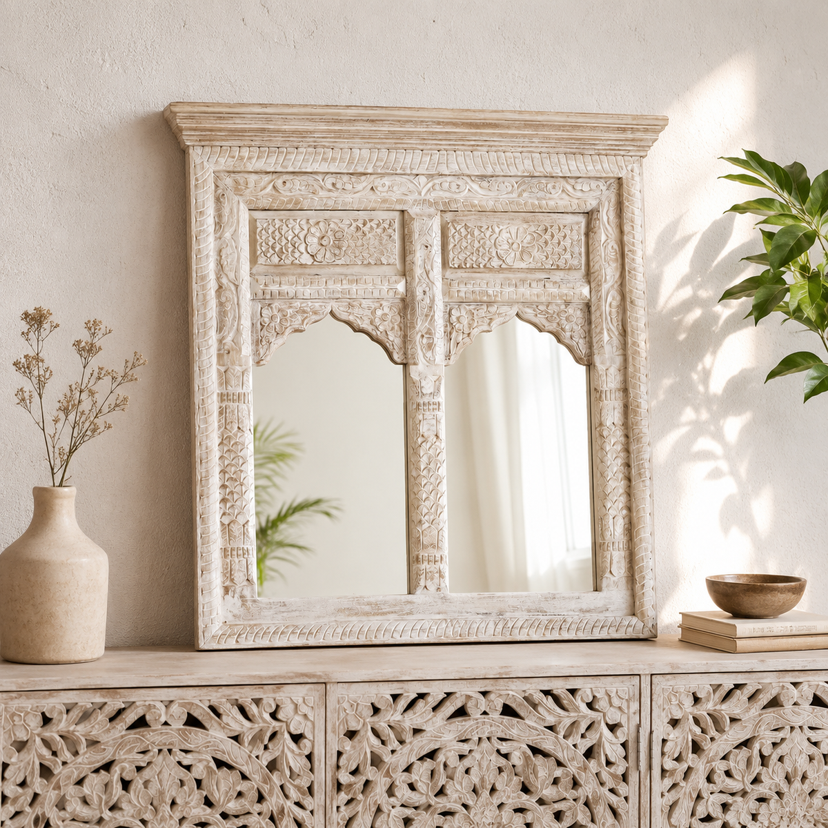 Aayan Hand Carved Mirror