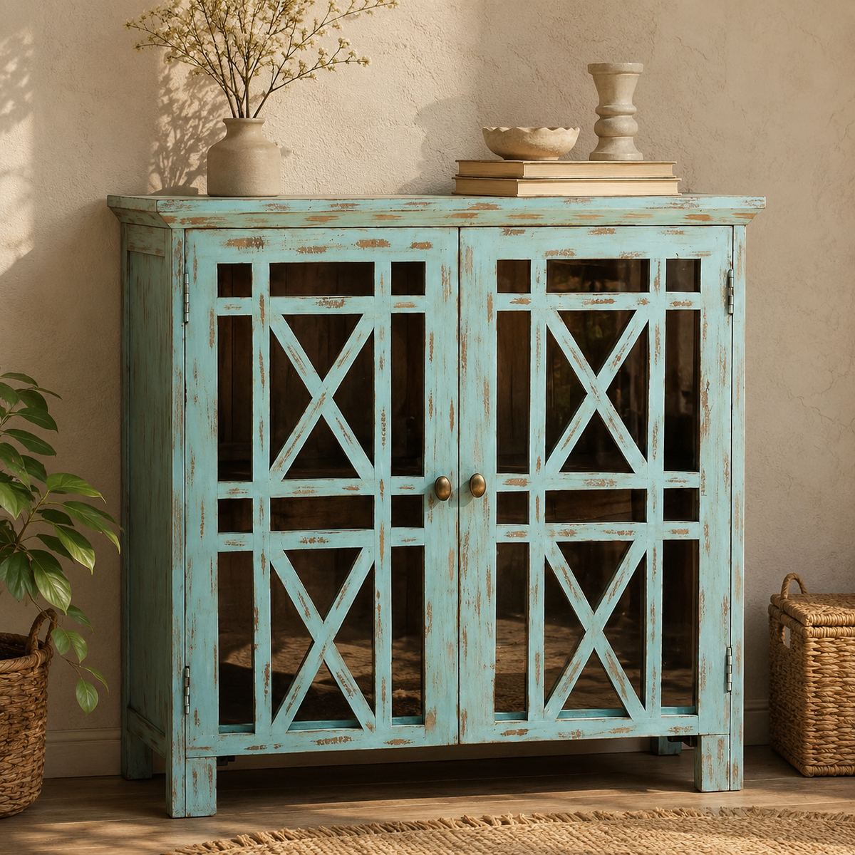 Jonah Carved Wooden Chest