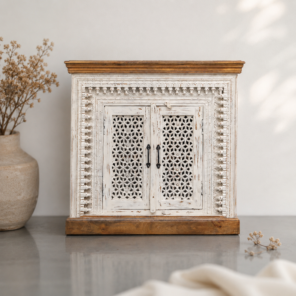 Alina Carved Wooden Chest