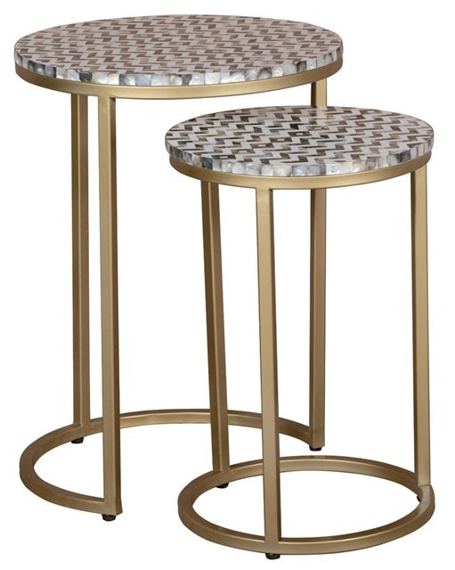 Miranda Mother of Pearl Inlay Nesting Table