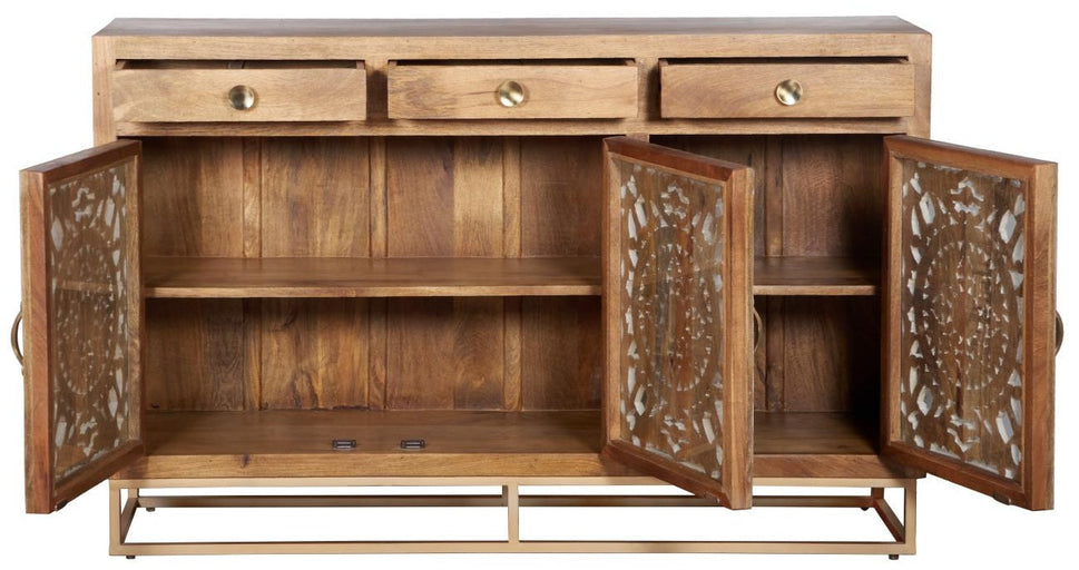 Budd Carved Wooden Sideboard