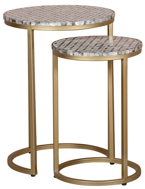 Miranda Mother of Pearl Inlay Nesting Table