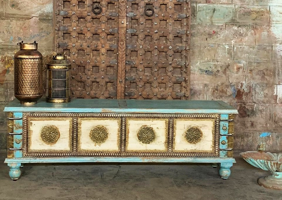 Jaime Carved Storage Trunk