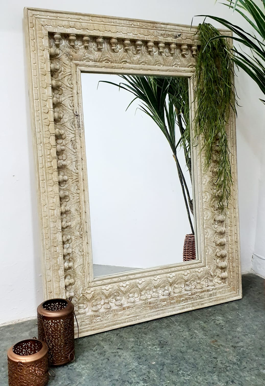 Lars Hand Carved Wooden Mirror