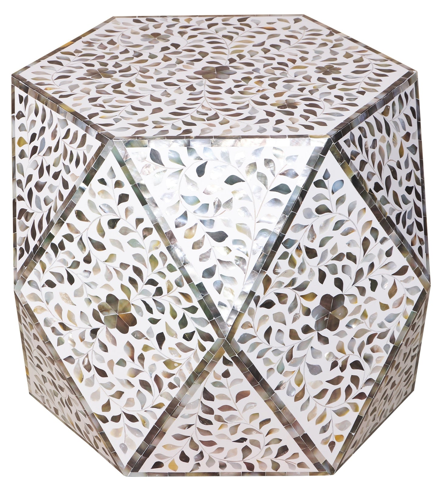 John Mother of Pearl Inlay Diamond Stool