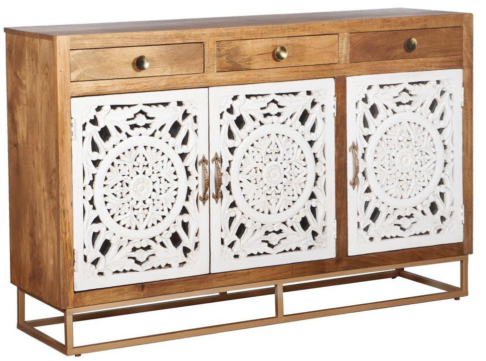 Budd Carved Wooden Sideboard