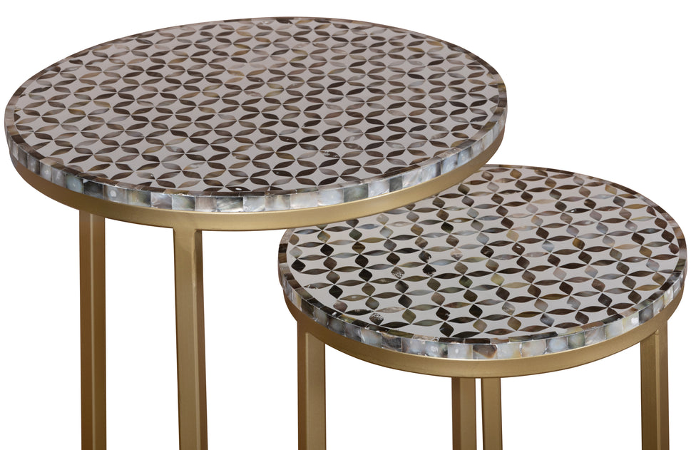Miranda Mother of Pearl Inlay Nesting Table