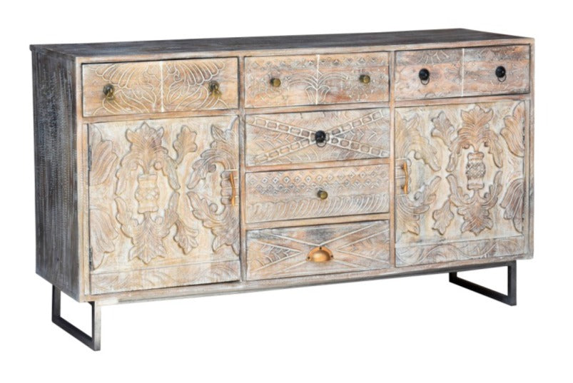 Riva Hand Carved Side Board
