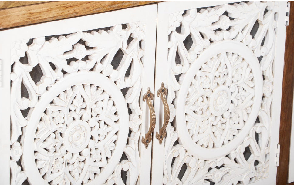 Budd Carved Wooden Sideboard