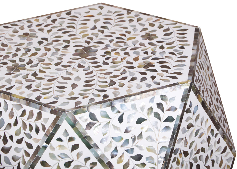 John Mother of Pearl Inlay Diamond Stool