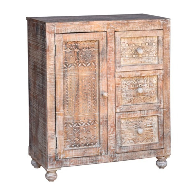 Patti Wooden Carved Chest