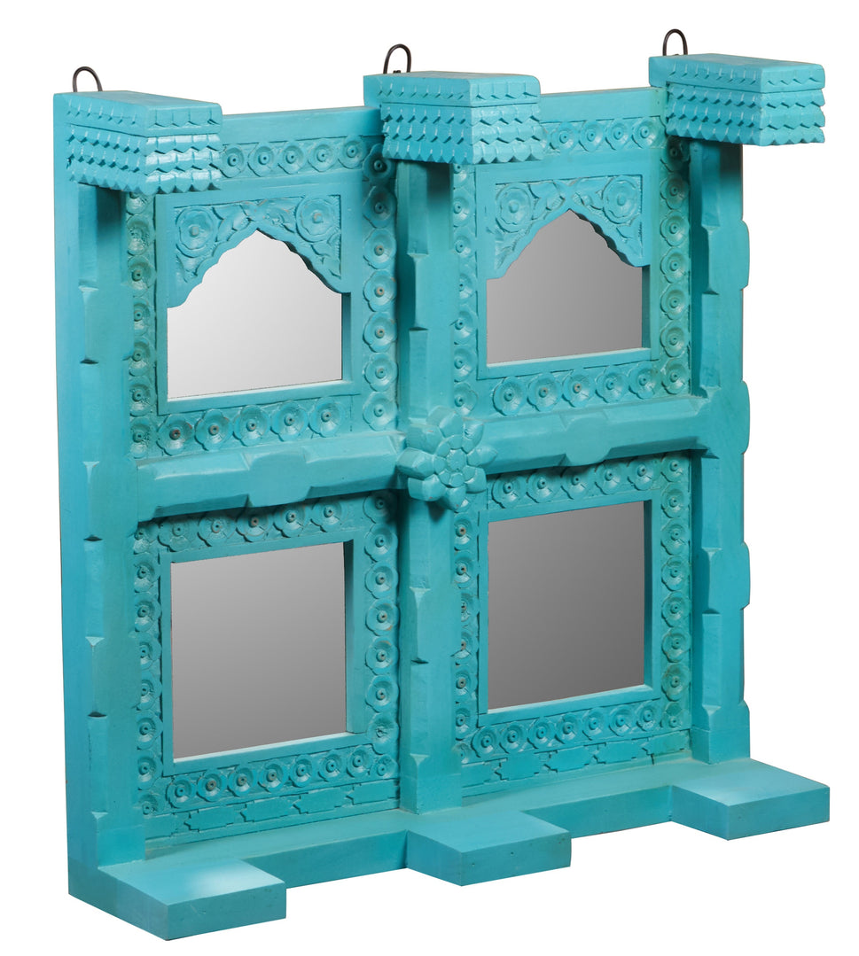 Mehrab Hand Carved Wooden Mirror