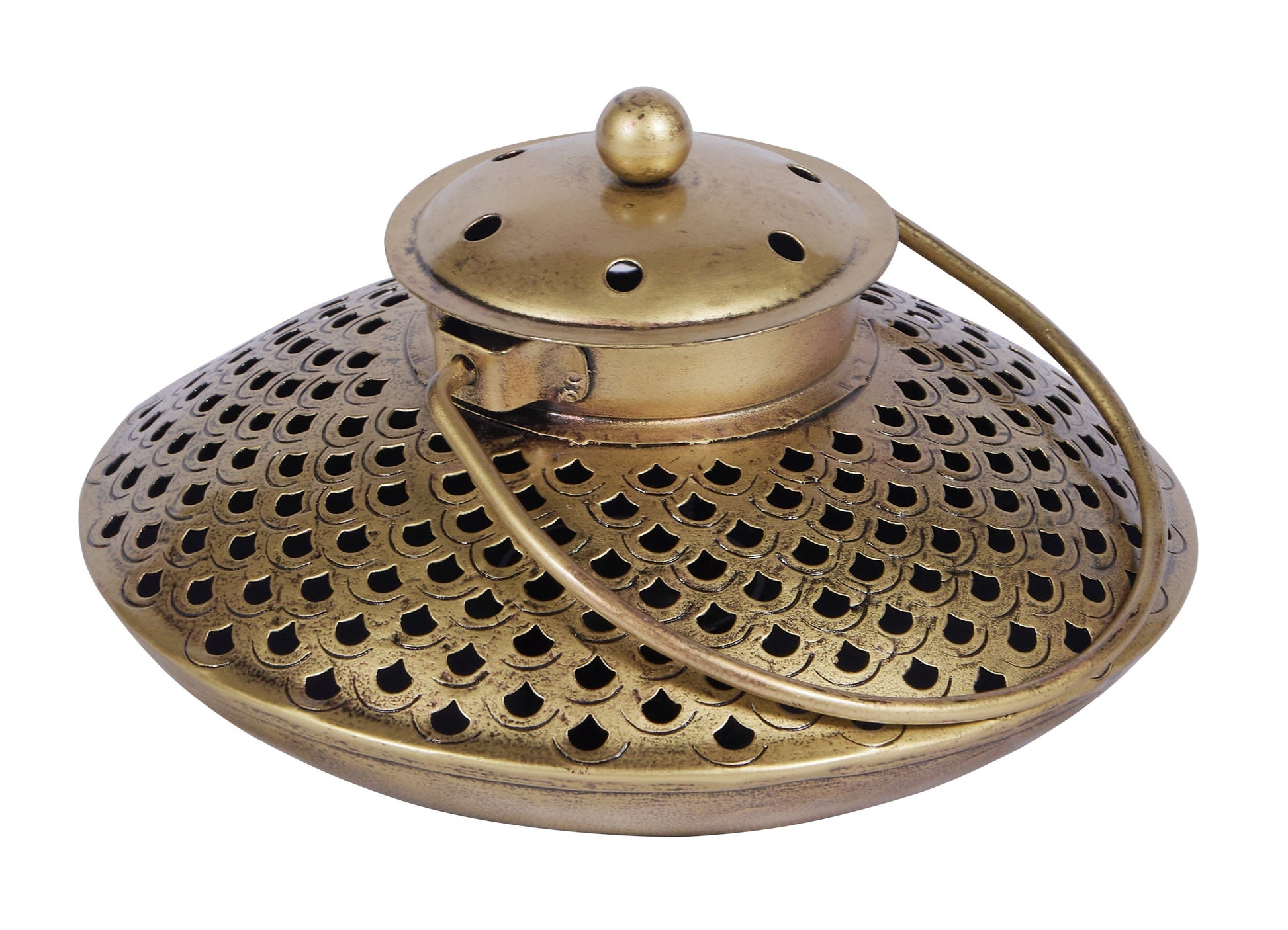 Fish  Antique Brass Lantern
