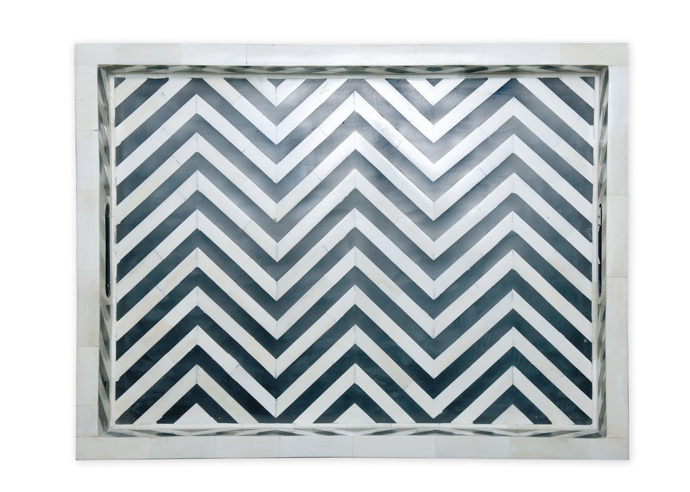 Arissa Bone Inlay Chevron Pattern Tray