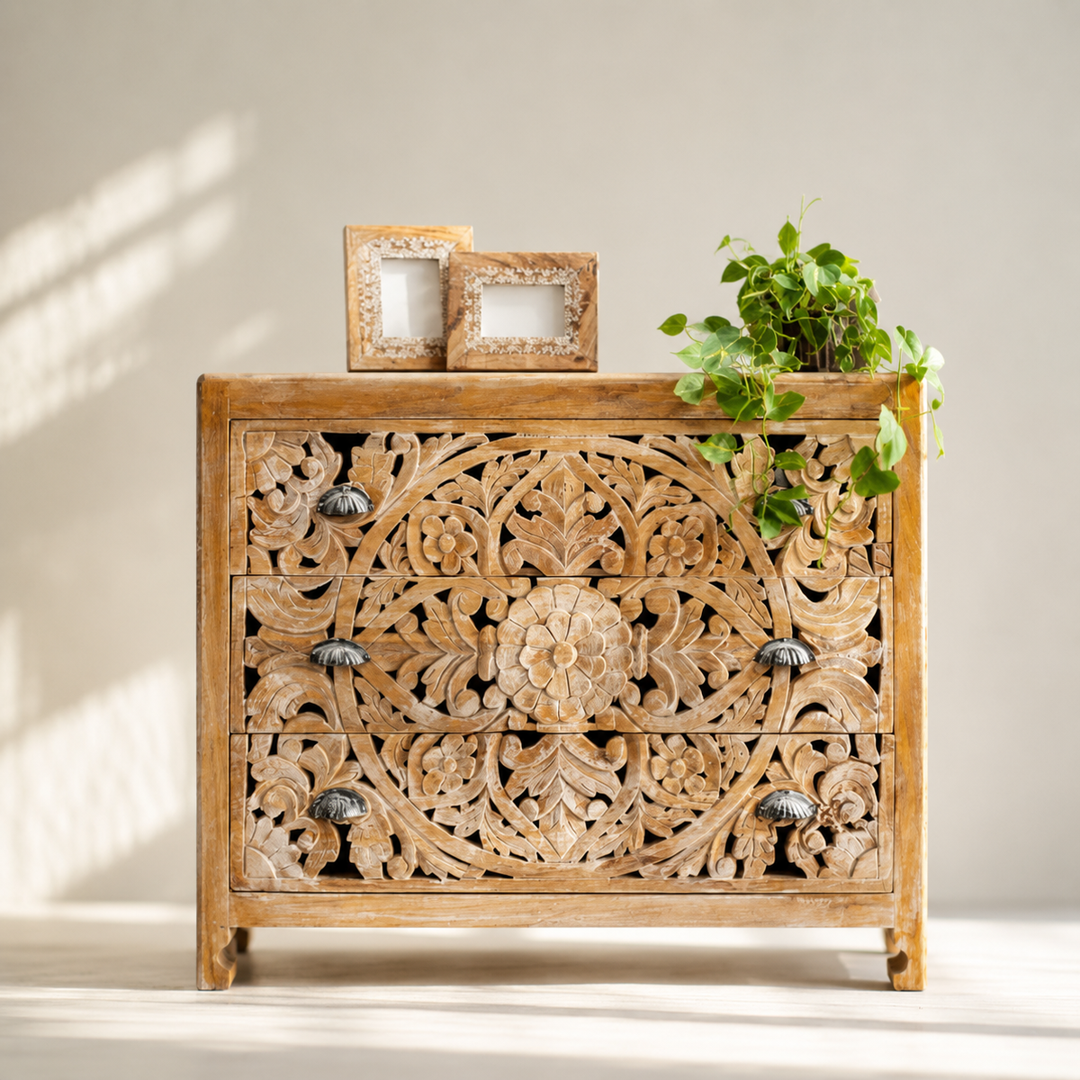 Cheloe Wooden Carved Chest